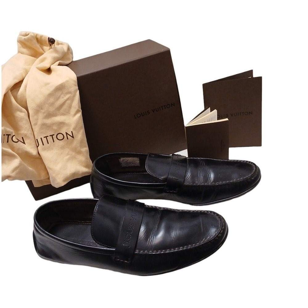 Louis Vuitton Loafer‎ Tulum Dress Shoes Mens Sz 11 Black Leather Perforated Logo